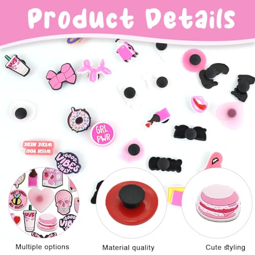 HASTHIP® Rubber 70PCS Pink Shoe Decoration Charms For Bubble Slides Sandals Clogs HASTHIP® Rubber 70PCS Pink Shoe Decoration Charms For Bubble Slides Sandals Clogs